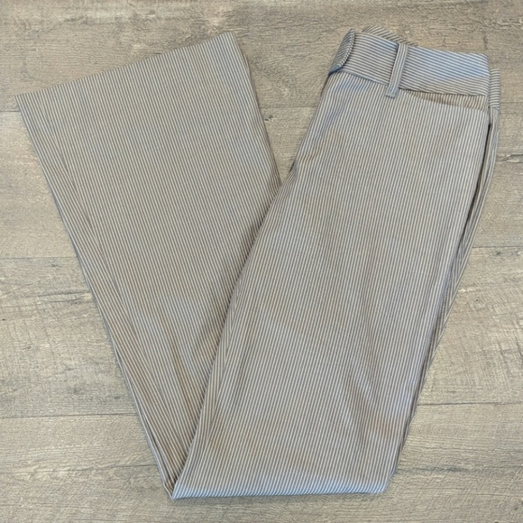 Halogen Women’s Light Brown Striped Wide Leg Pants Size 4 - Picture 1 of 9